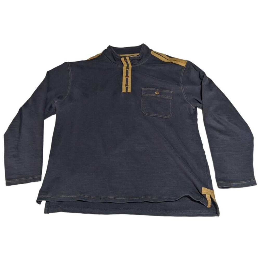 The Territory Ahead Quarter Zip/Button Sweater Men's XL Long Sleeve Blue